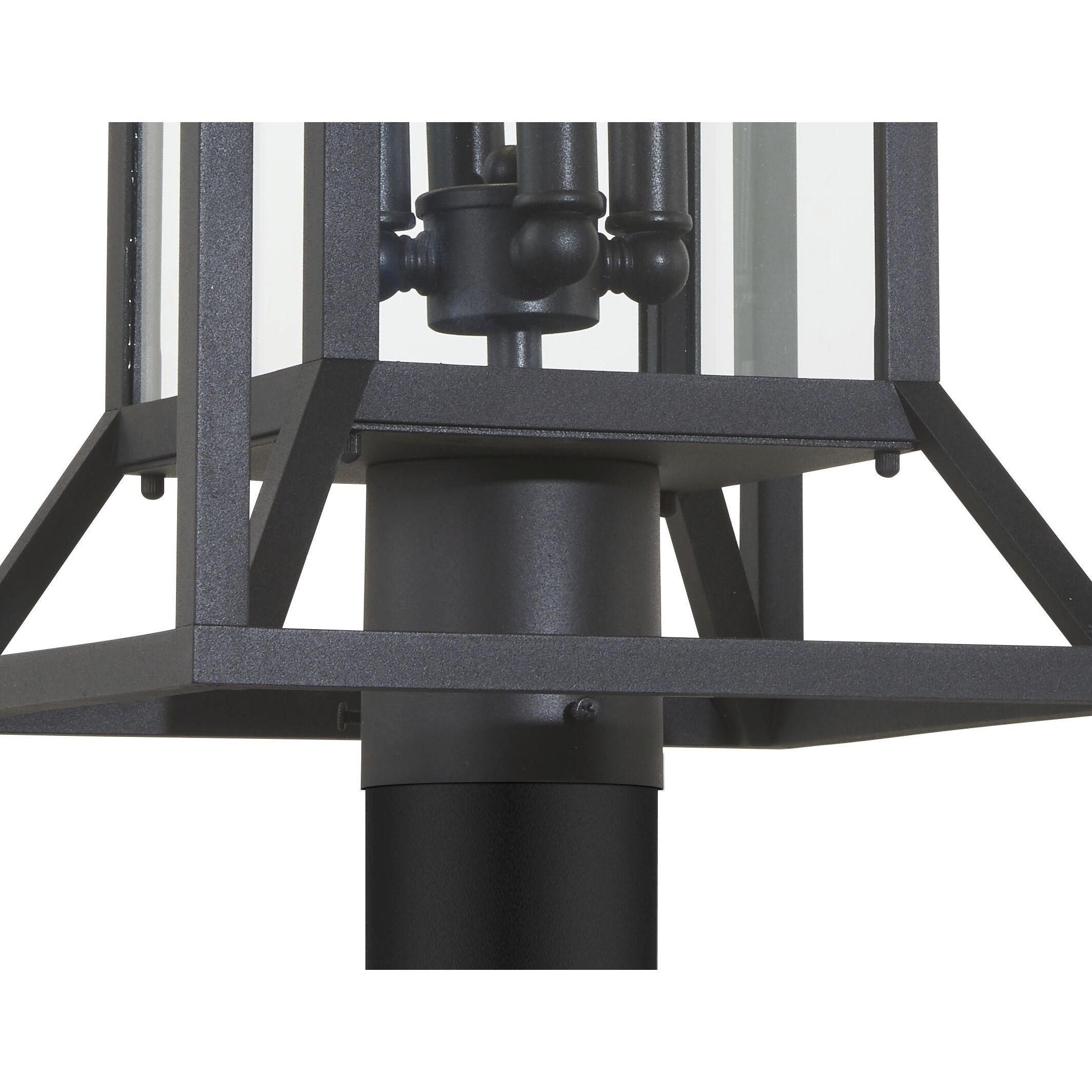 Great Outdoors Harbor View 4 Light 22.75 inch Sand Coal Outdoor Post Mount in Clear Glass